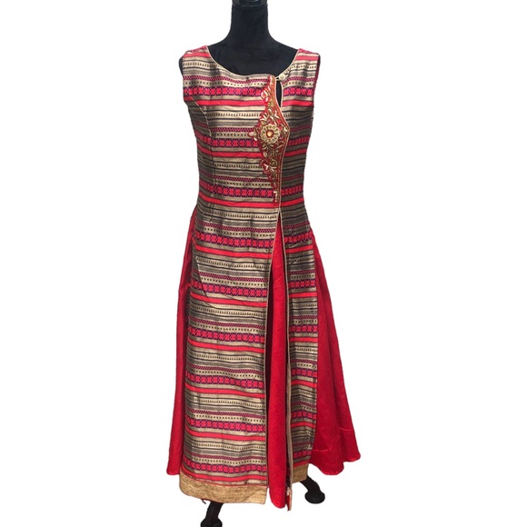 Traditional Red & Gold Dress Made in India size 8 - Picture 15 of 16